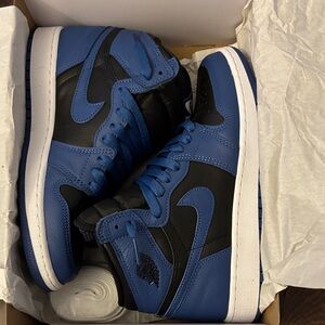 Nike Jordan 1 Youth Royal Blue and Black Sneakers